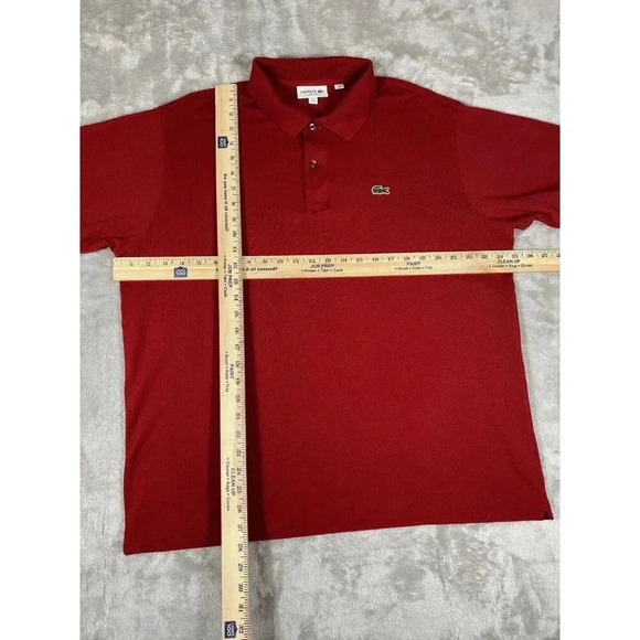 Lacoste Polo Shirt Mens US XXL Sleeve Red w Alligator Logo Casual - Picture 6 of 7